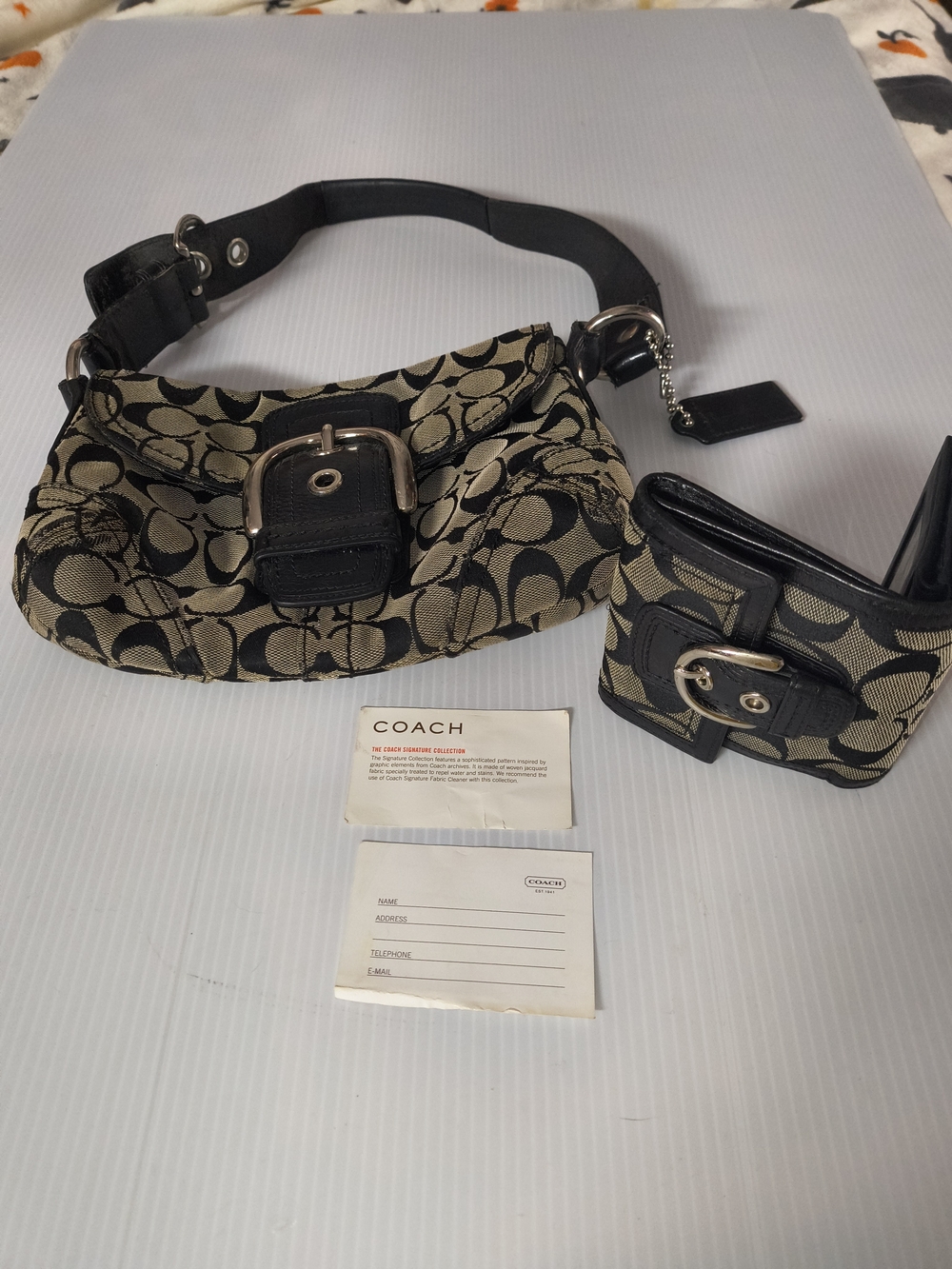 Vintage 2008 Coach Soho Signature Bag & Matching Wallet Set (Style #11860)
